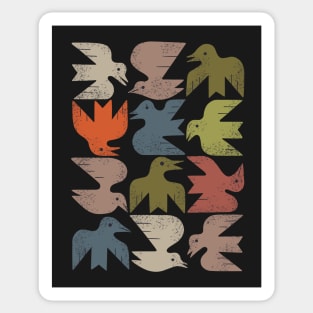 Midcentury Bird Grid Sticker